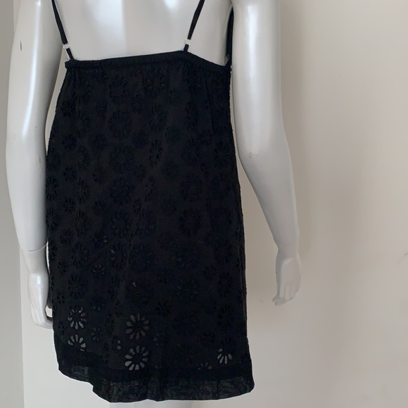 👗3/$50👗 Forever 21 Eyelet Mini Dress cotton Small Black - Picture 3 of 3
